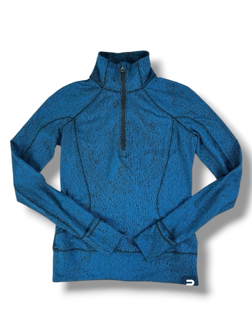 Lululemon Shocking Blue Black Rush Hour 1/2 Zip Sweater